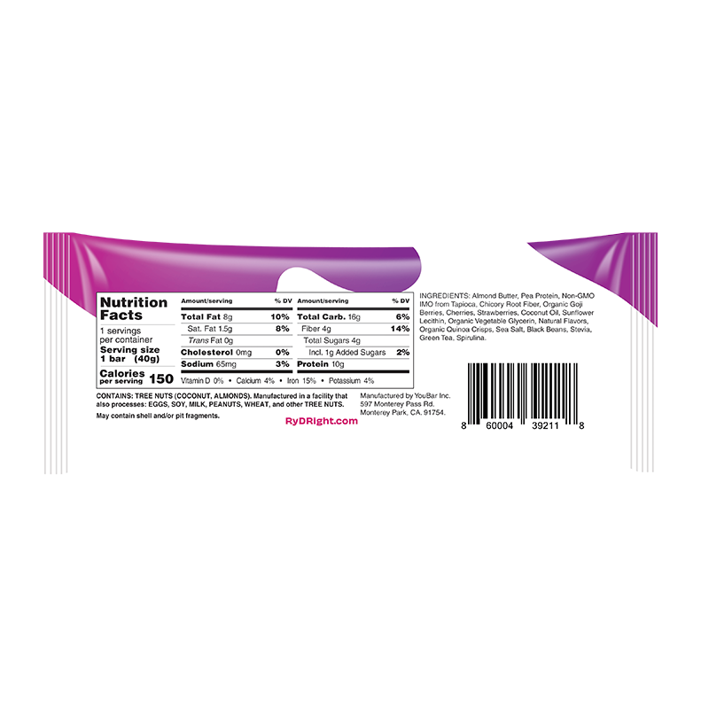 Mixed Berry Nutrition Bar (4 count)